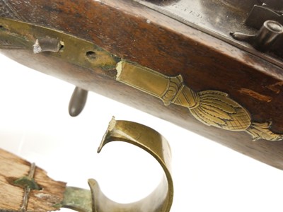 Lot 32 - The damaged parts of a Flintlock Blunderbuss...