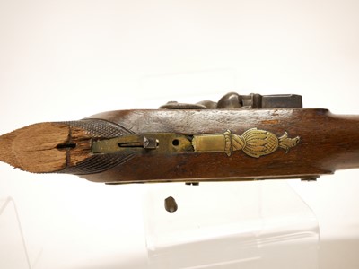 Lot 32 - The damaged parts of a Flintlock Blunderbuss...