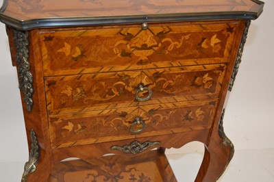 Lot 302 - Pair of early 20th century French kingwood bedside cabinets