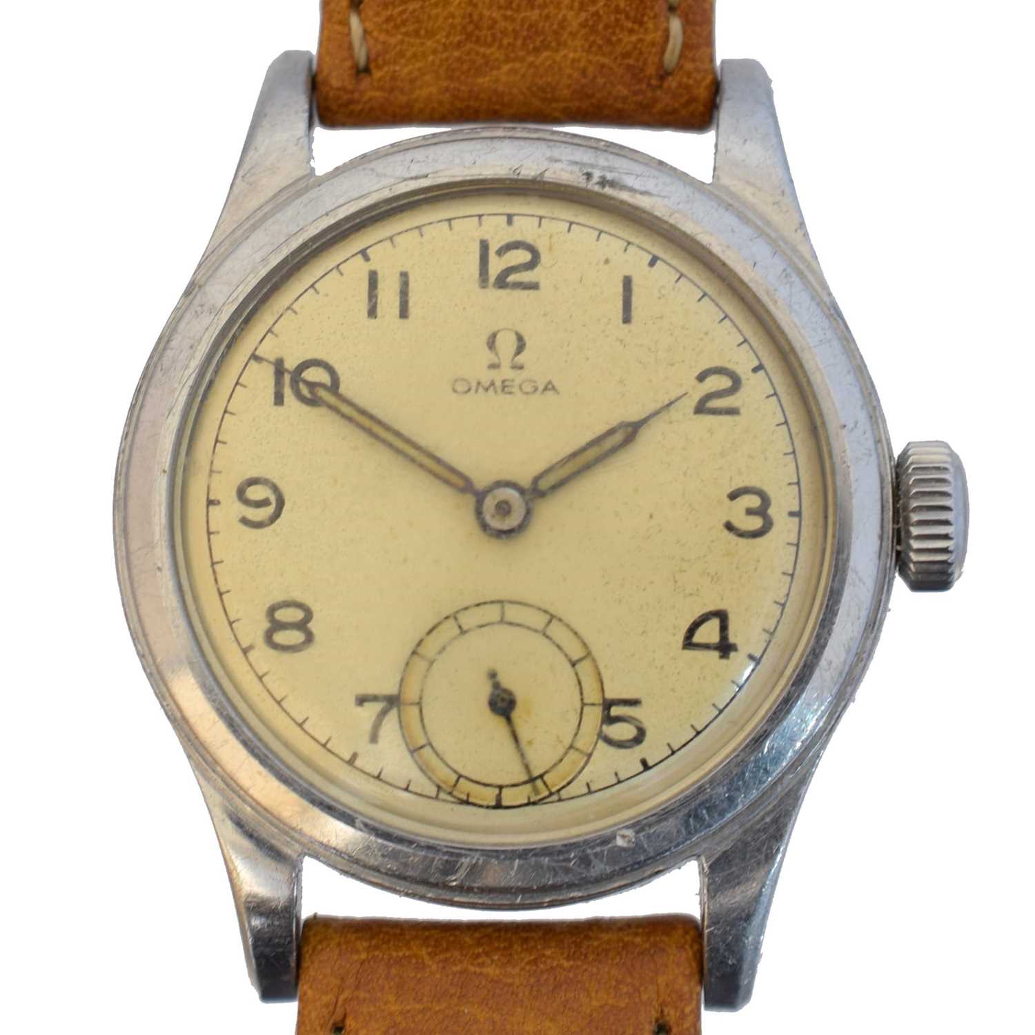 Lot A 1940s Omega British Civil Service India manual wind wristwatch