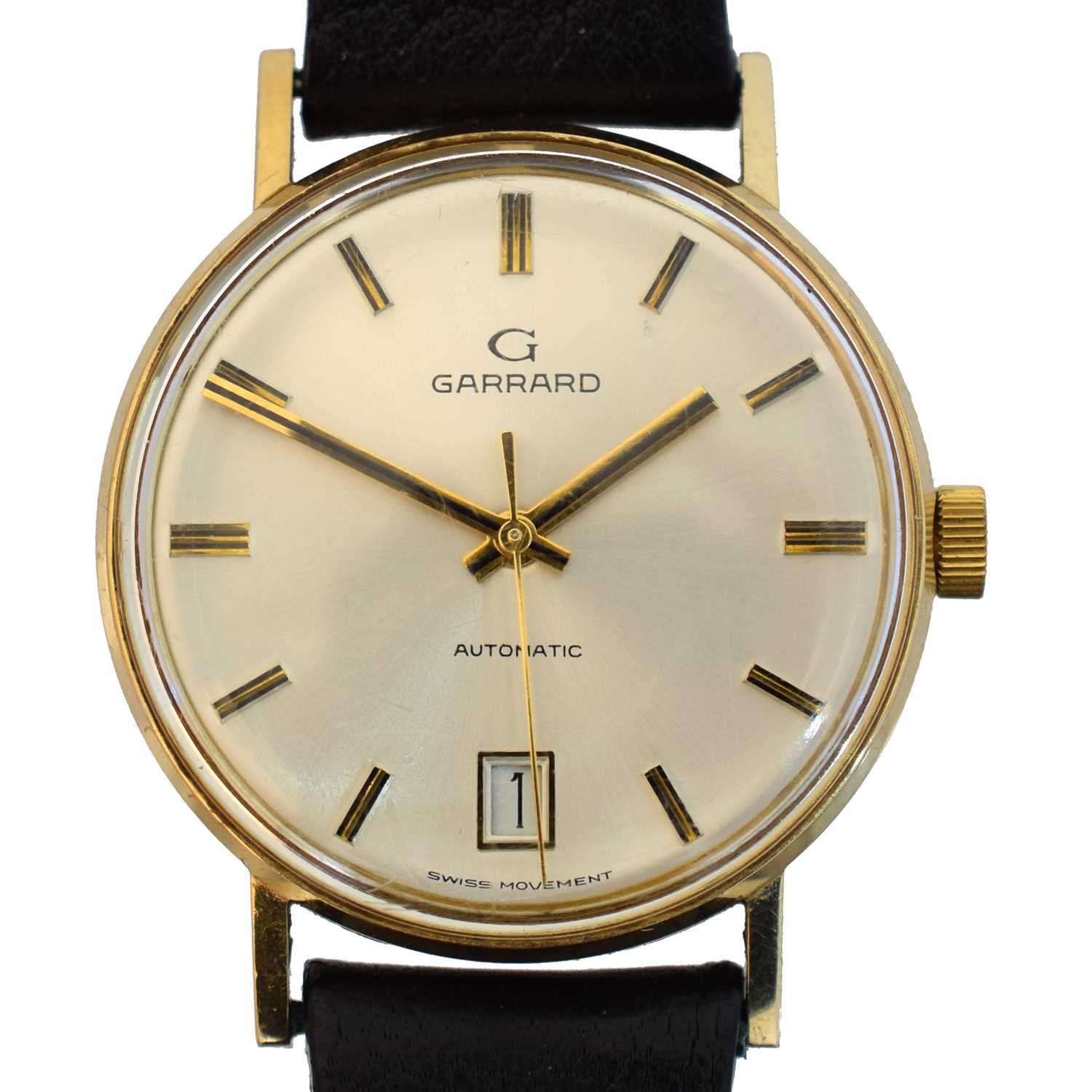 Lot A 9ct gold Garrard automatic wristwatch