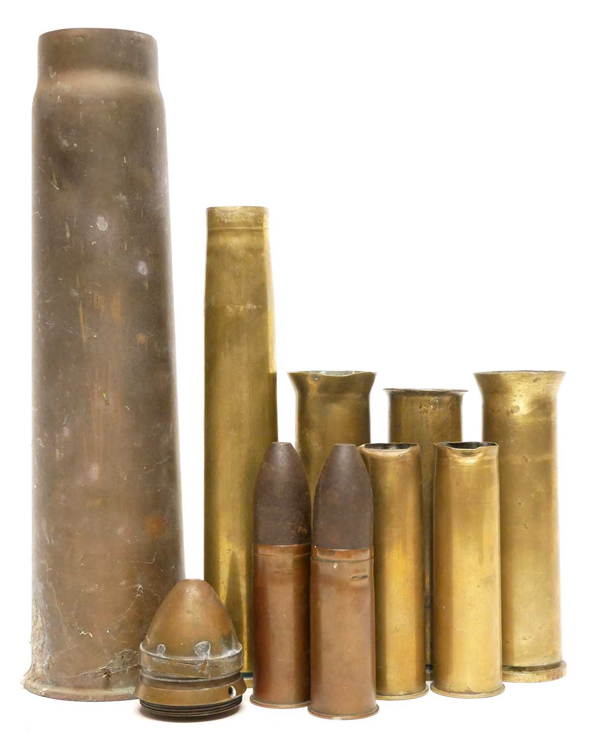 Lot 138 - Inert shell cases and rounds, to include two