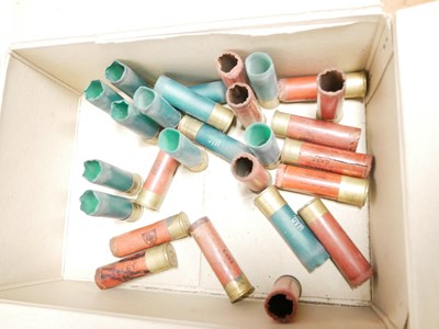 Lot 417 - Eight bore cartridges and tools, including two...