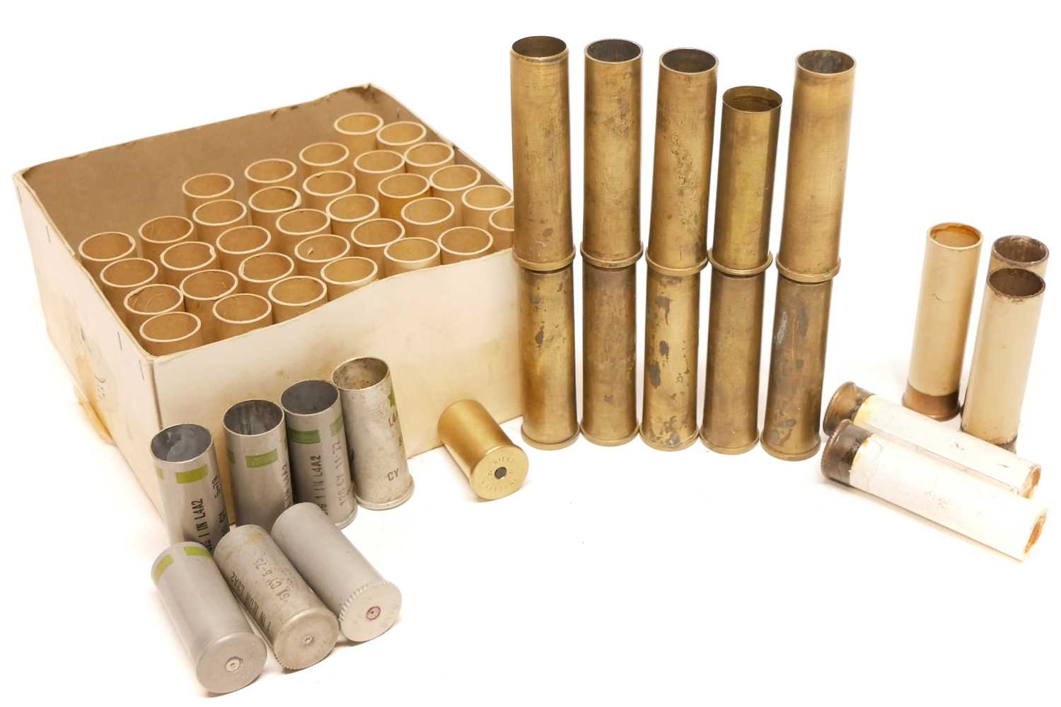 Lot 419 - 4 bore cartridge cases, including ten brass...