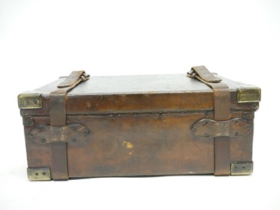 Lot 496 - Oak and leather cartridge magazine by Wanless...