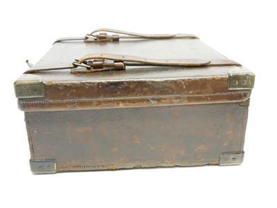 Lot 496 - Oak and leather cartridge magazine by Wanless...