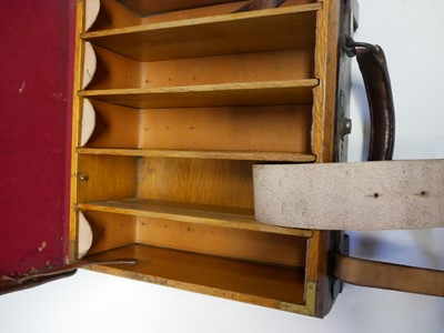 Lot 496 - Oak and leather cartridge magazine by Wanless...
