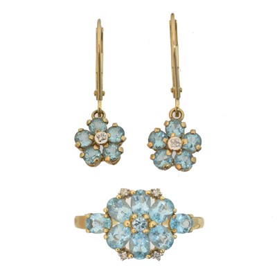 Lot 51 - A suite of 9ct gold apatite jewellery