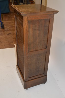 Lot 287 - Early 20th century mahogany tambour fronted filing cabinet