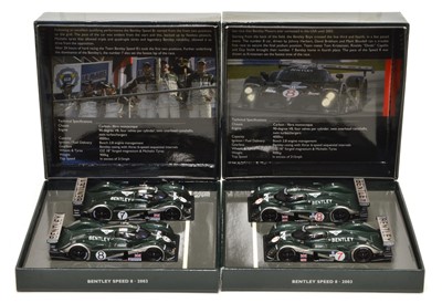 Lot 207 - Two Minichamps 1:43 Bentley Speed 8 2003 limited edition double set models