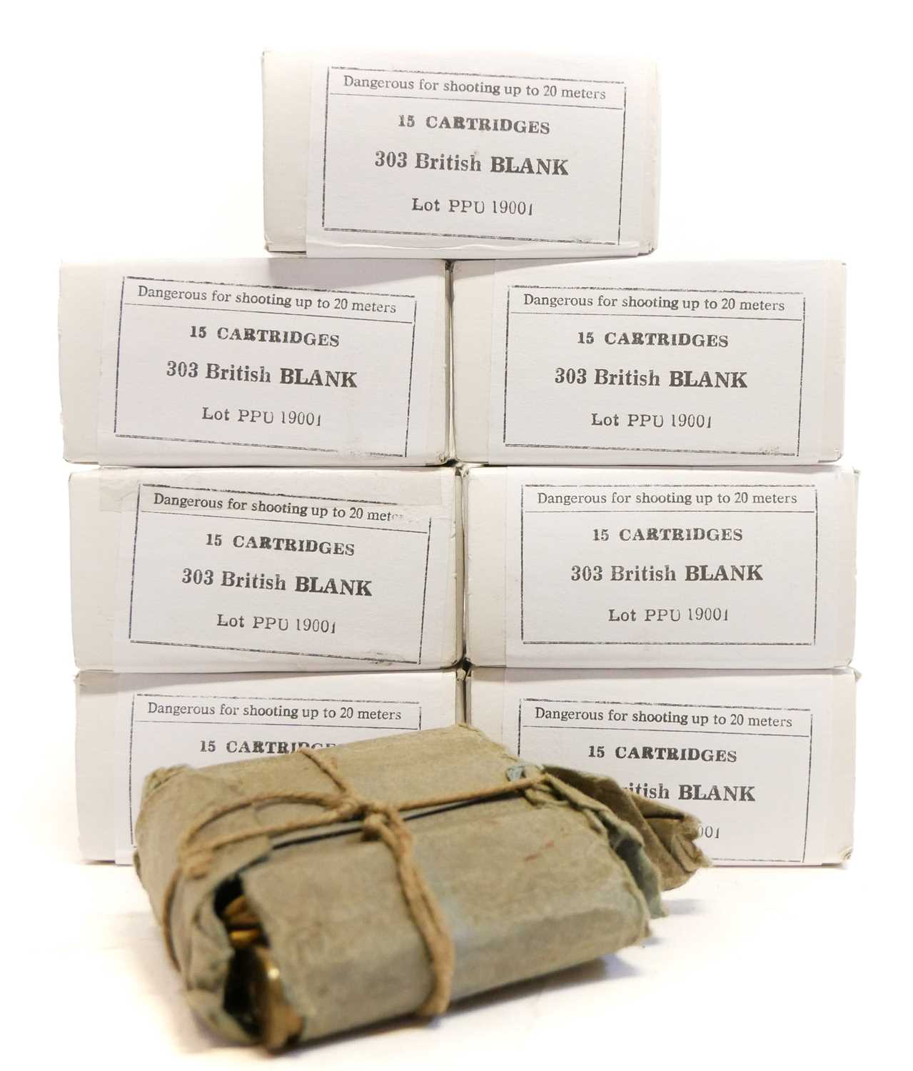 Lot 368 - .303 blank cartridges, contained within seven...