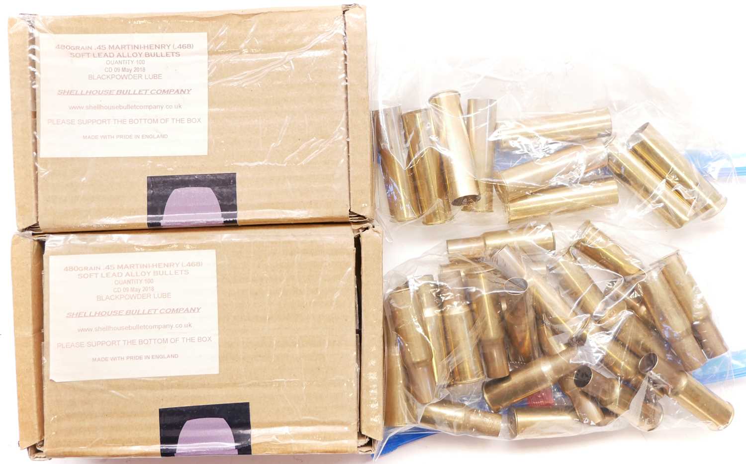 Lot 408 - Martini Henry 577/450 reloading components, to...