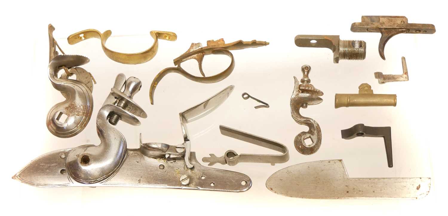 Lot 342 - Collection of muzzle loader gun lock parts