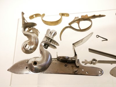Lot 342 - Collection of muzzle loader gun lock parts