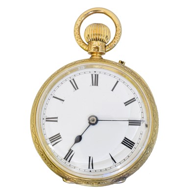 Lot 264 - An 18ct gold fob watch