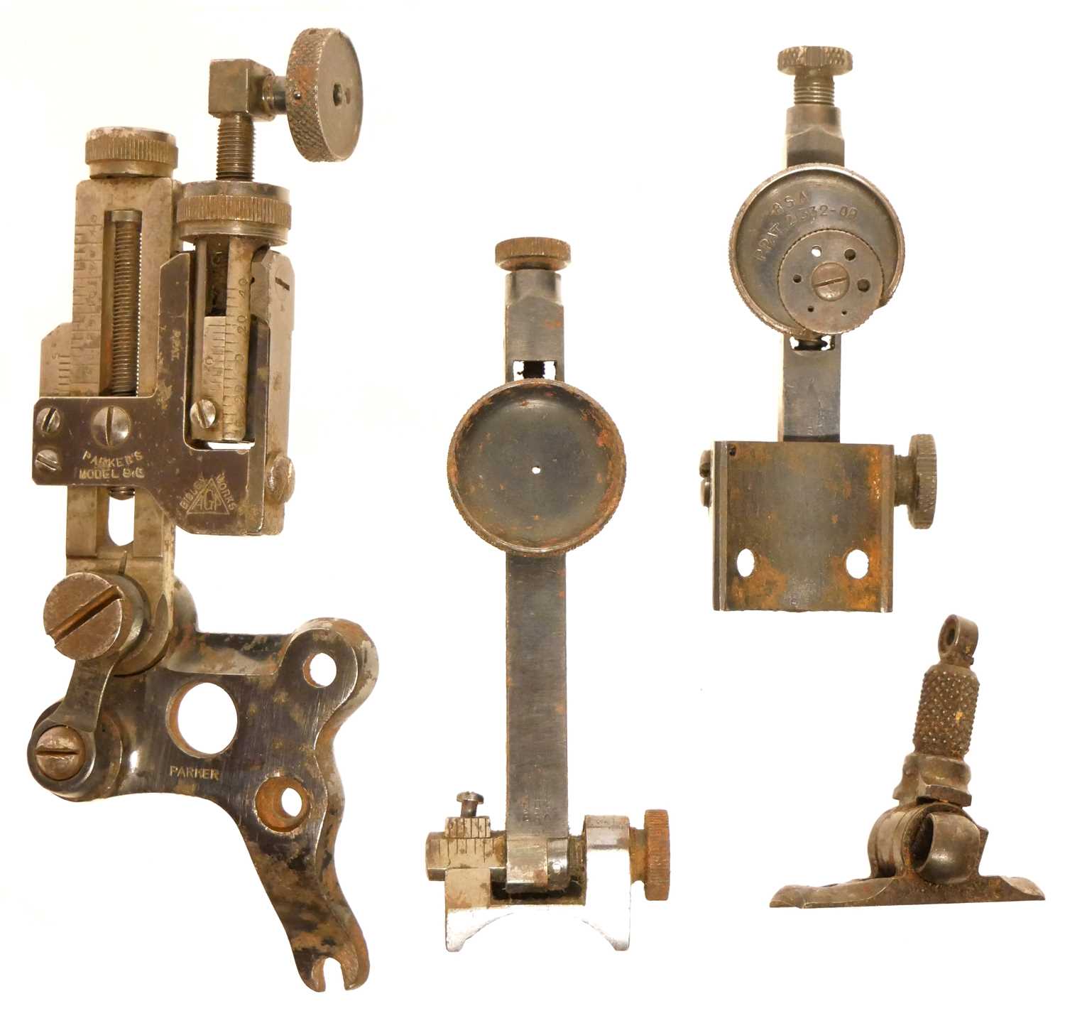 Lot 349 - Target rifle sights, to include an A G Parker...