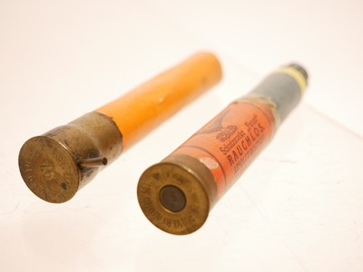 Lot 363 - Two rare pyrotechnic shotgun cartridges. One...