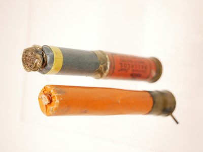 Lot 363 - Two rare pyrotechnic shotgun cartridges. One...