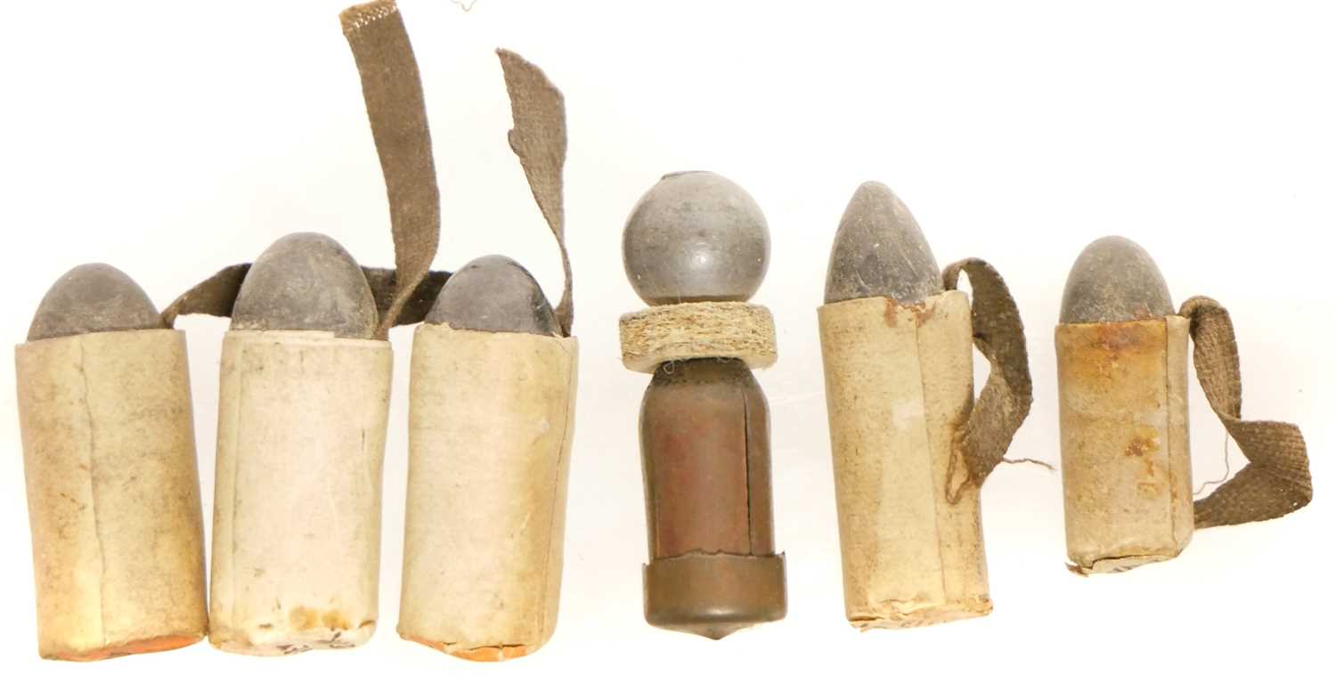 Lot 364 - Six original muzzle-loading revolver...