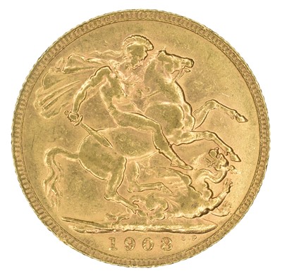 Lot 62 - King Edward VII, Sovereign, 1908.