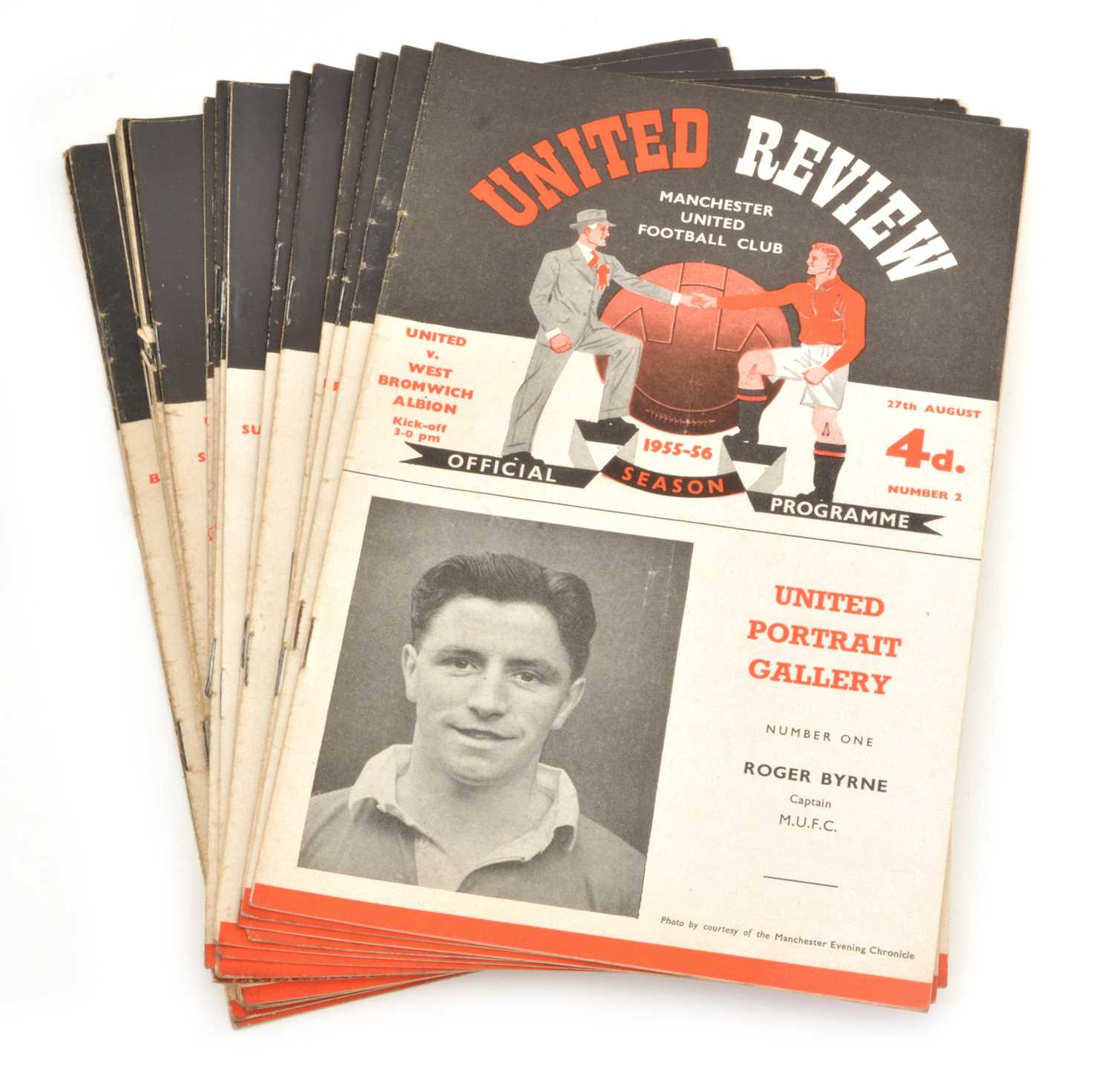 Lot 17 - Manchester United Home Programmes from the 1955-1956 season