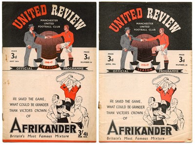 Lot 9 - Manchester United Home Programmes from the 1946-1947 Season