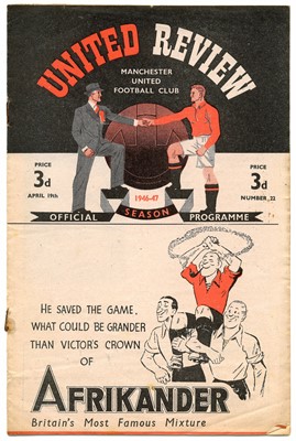 Lot 9 - Manchester United Home Programmes from the 1946-1947 Season