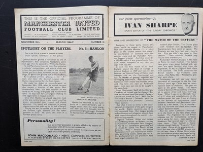 Lot 8 - Two Manchester United Home Programmes from the 1946-1947 Season