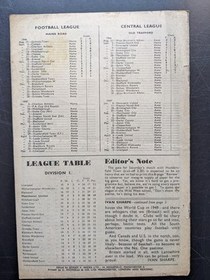 Lot 8 - Two Manchester United Home Programmes from the 1946-1947 Season