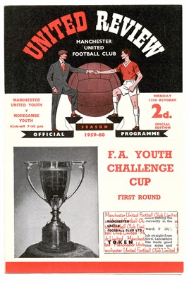 Lot 28 - Manchester United FA Youth Challenge Cup Programmes 1959-1960