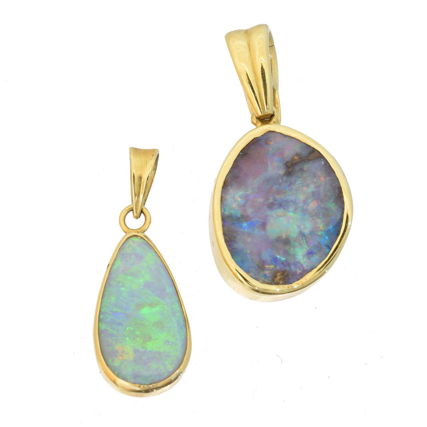 Lot 45 - Two opal pendants