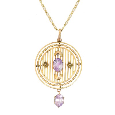 Lot 60 - An early 20th century amethyst pendant
