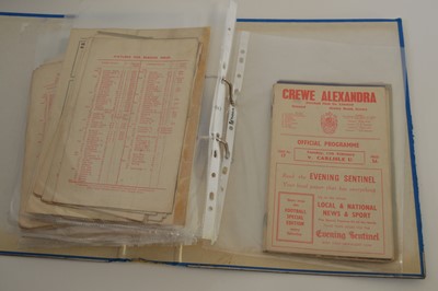 Lot 44 - Crewe Alexandra Programmes from 1950-1960