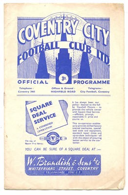 Lot 47 - Five Assorted Football Programmes from 1944-1950