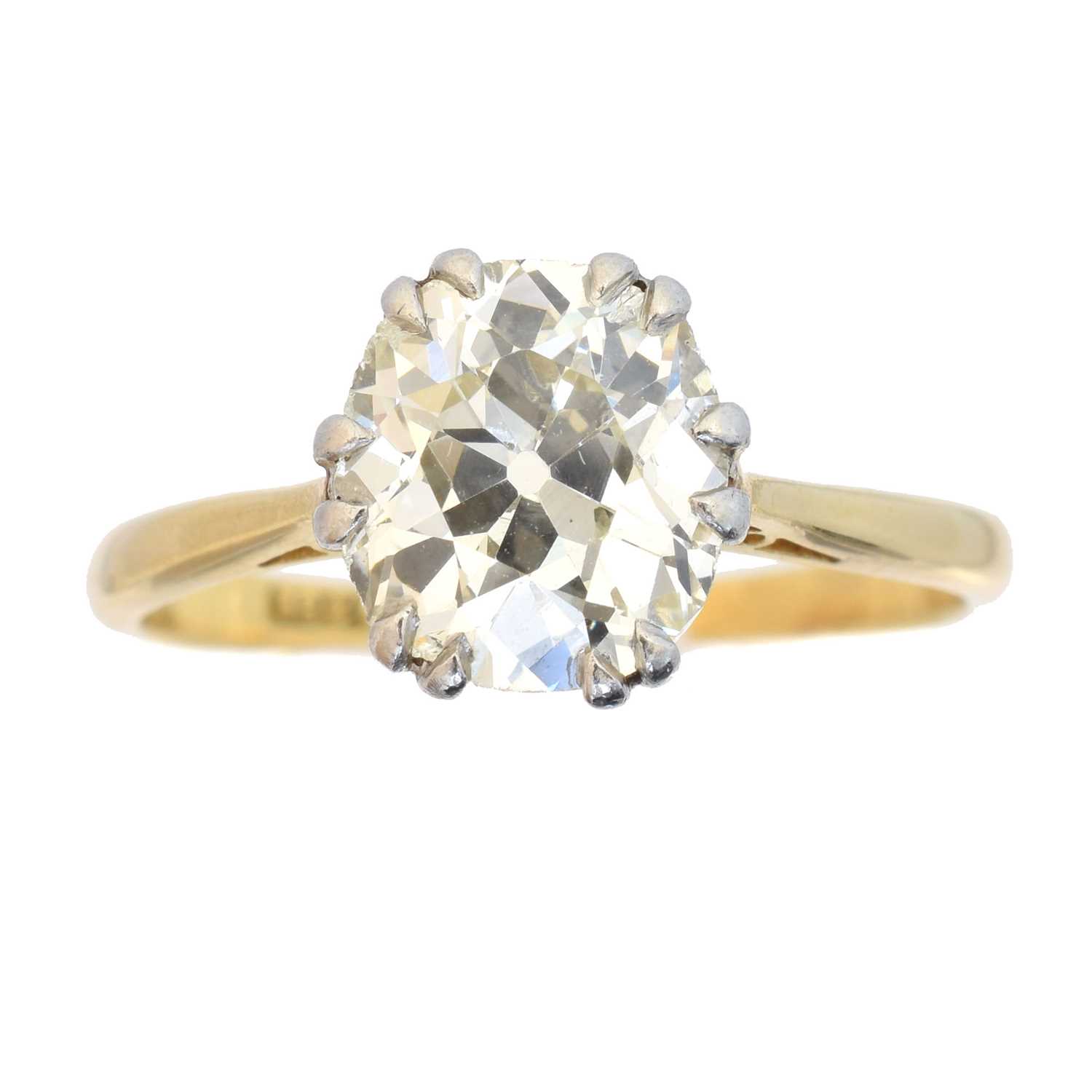Lot A diamond single stone ring
