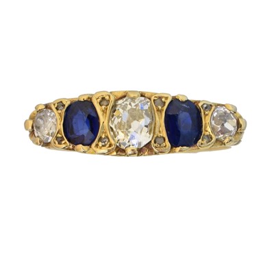 Lot 144 - An 18ct gold sapphire and diamond dress ring