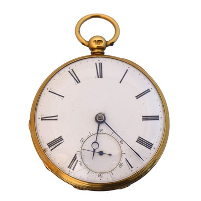 Lot 252 - A Victorian 18ct gold open face pocket watch by Dan Dubois, London