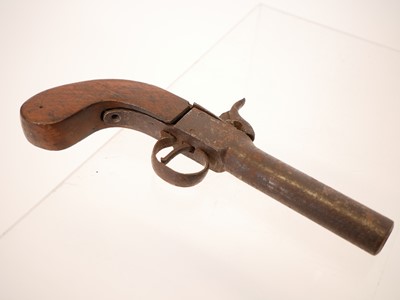 Lot 18 - Percussion pocket pistol, with 3inch 54 bore...