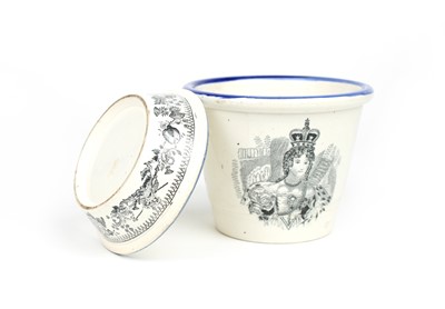 Lot 201 - William IV & Queen Adelaide Coronation Plant Pot and Stand