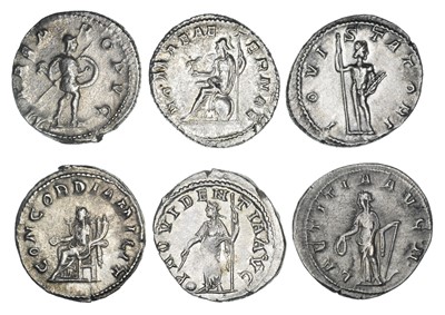 Lot 2 - Gordian III (238-244AD) a selection of silver Antoninianii, loose, VF-EF (6).