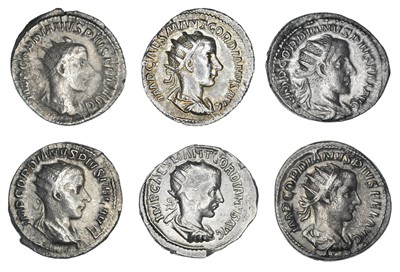 Lot 2 - Gordian III (238-244AD) a selection of silver Antoninianii, loose, VF-EF (6).