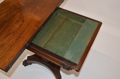Lot 339 - William IV Rosewood Fold-Over Card Table