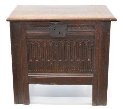 Lot 407 - 17th century and Later Oak Coffer Bach Converted to a Cellarette