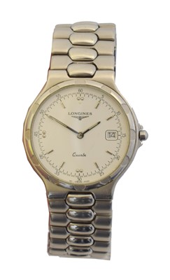 Lot 190 - A stainless steel Longines Conquest quartz wristwatch, ref. L1.614.4.
