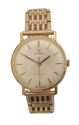 Lot 205 - A 1960s 9ct gold Omega Geneve manual wind wristwatch, ref. 130.25016.
