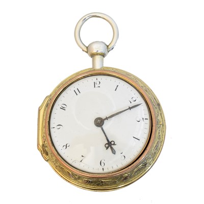Lot 245 - A George II brass pair cased pocket watch by Cornelius Clark, Kendal
