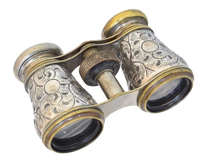 Lot 142 - A pair of Victorian silver mounted opera glasses