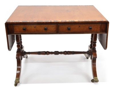 Lot Early 19th Century Regency Mahogany and Coromandel Cross-Banded Sofa Table