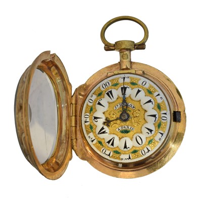 Lot A late 18th century gilt metal open face pocket watch by Julian Leroy, Paris.
