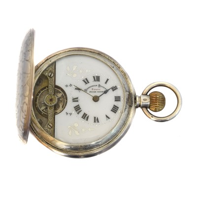 Lot 258 - An early 20th century silver hunter Hebdomas pocket watch